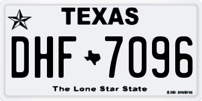 TX license plate DHF7096
