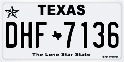 TX license plate DHF7136