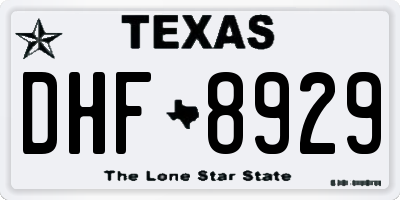 TX license plate DHF8929