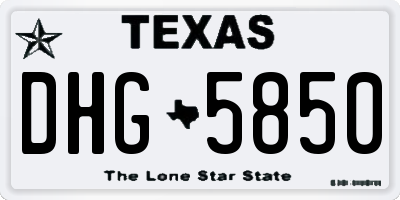TX license plate DHG5850