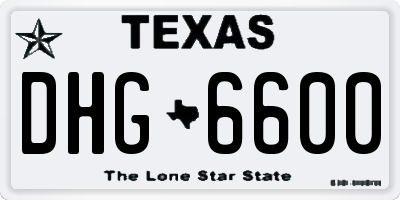 TX license plate DHG6600