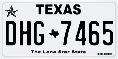 TX license plate DHG7465