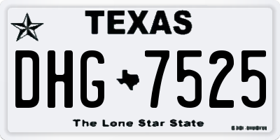 TX license plate DHG7525