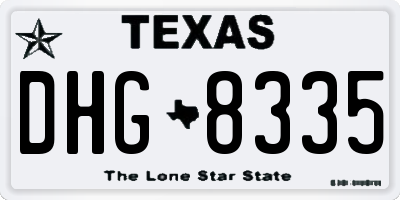 TX license plate DHG8335