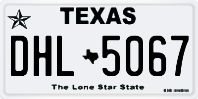 TX license plate DHL5067