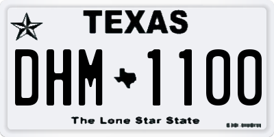 TX license plate DHM1100