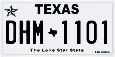 TX license plate DHM1101