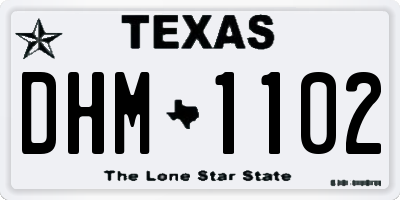TX license plate DHM1102
