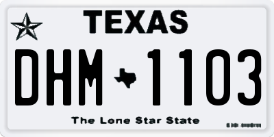 TX license plate DHM1103