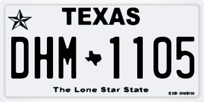 TX license plate DHM1105