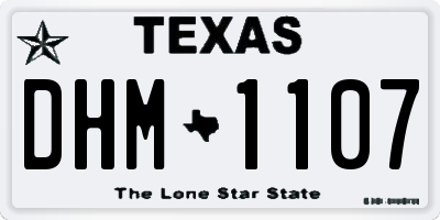 TX license plate DHM1107