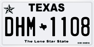 TX license plate DHM1108