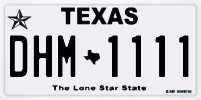 TX license plate DHM1111