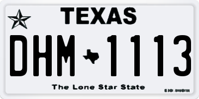 TX license plate DHM1113