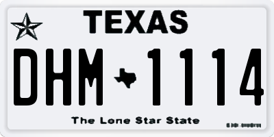 TX license plate DHM1114