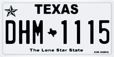 TX license plate DHM1115