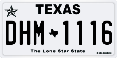 TX license plate DHM1116