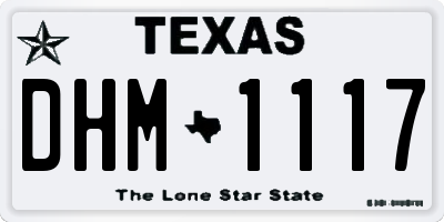 TX license plate DHM1117