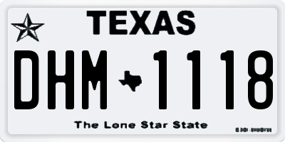 TX license plate DHM1118