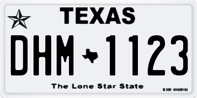 TX license plate DHM1123