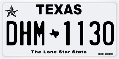 TX license plate DHM1130