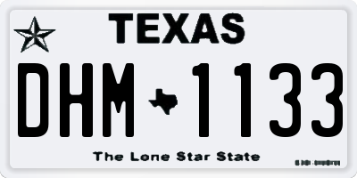 TX license plate DHM1133