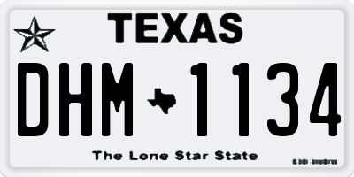 TX license plate DHM1134