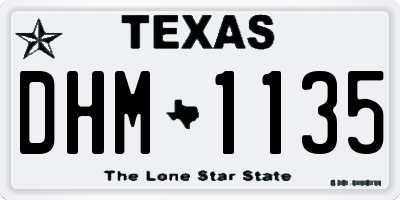 TX license plate DHM1135