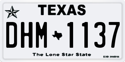 TX license plate DHM1137