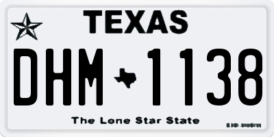 TX license plate DHM1138