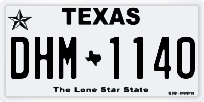 TX license plate DHM1140