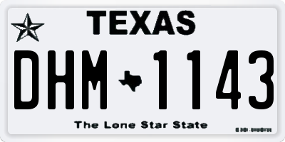 TX license plate DHM1143