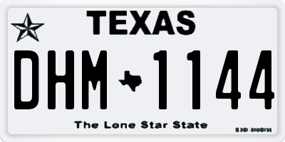 TX license plate DHM1144