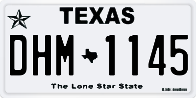 TX license plate DHM1145