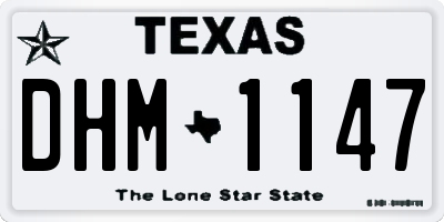 TX license plate DHM1147