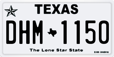 TX license plate DHM1150