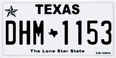 TX license plate DHM1153