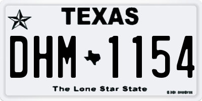 TX license plate DHM1154