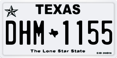 TX license plate DHM1155