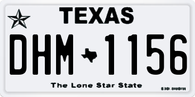 TX license plate DHM1156
