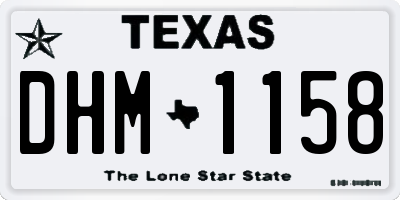 TX license plate DHM1158