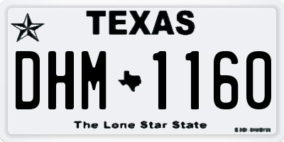 TX license plate DHM1160