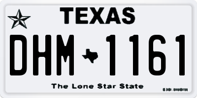 TX license plate DHM1161
