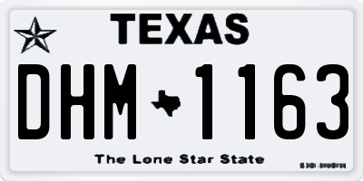 TX license plate DHM1163