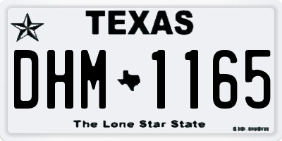 TX license plate DHM1165