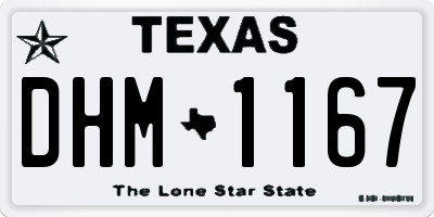 TX license plate DHM1167