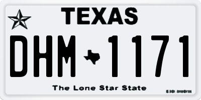 TX license plate DHM1171