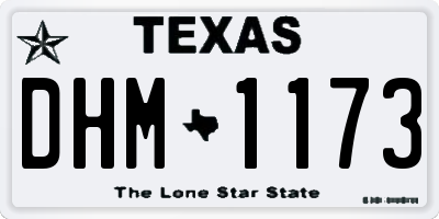 TX license plate DHM1173