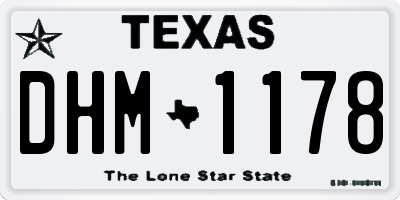 TX license plate DHM1178