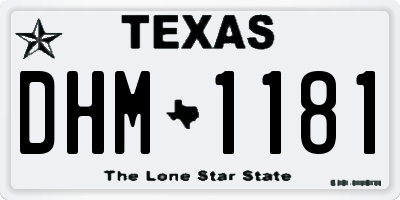 TX license plate DHM1181